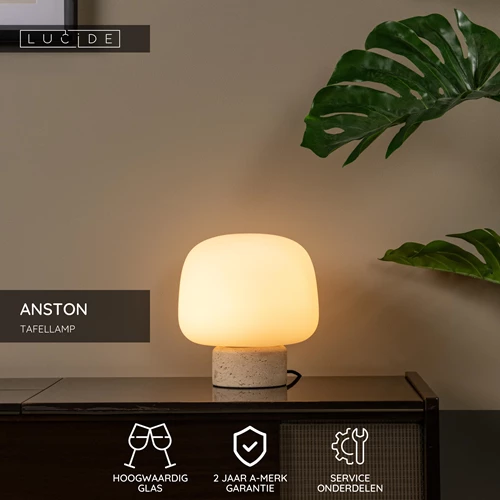 Lucide ANSTON - Tafellamp - 1xE14 - Opaal - USP